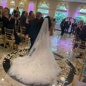 Ivory sheer cathedral wedding veil